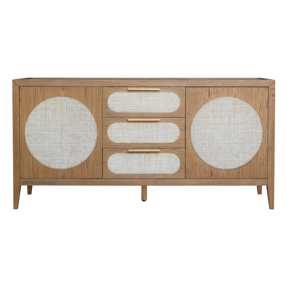 MONTANA - Buffet in rovere, stile contemporaneo, 2 porte, 3 cassetti