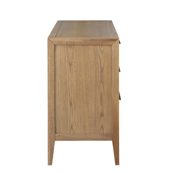 MONTANA - Commode en chêne et cannage style moderne, 6 tiroirs