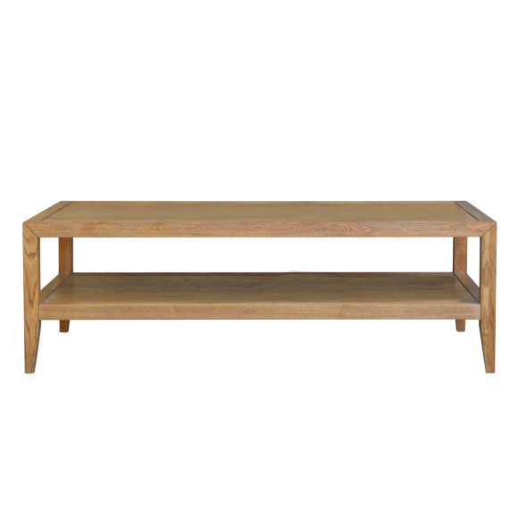 MONTANA - Table basse style contemporain en chêne, double plateau