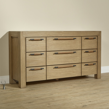 MEGÈVE – Contemporary style solid wood dresser, 9 drawers, FSC® certified wood