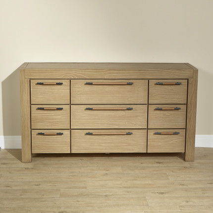 MEGÈVE – Contemporary style solid wood dresser, 9 drawers, FSC® certified wood