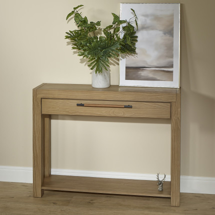 MEGÈVE – Contemporary style solid wood console, 1 drawer, FSC® certified wood