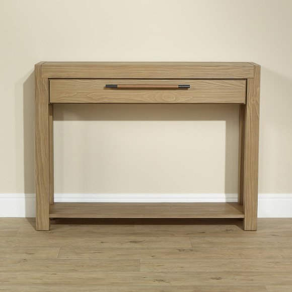 MEGÈVE – Contemporary style solid wood console, 1 drawer, FSC® certified wood