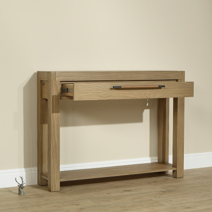 MEGÈVE – Contemporary style solid wood console, 1 drawer, FSC® certified wood