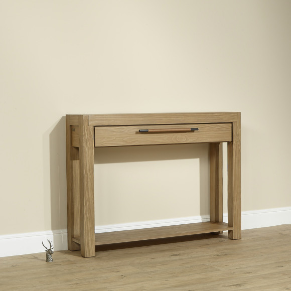 MEGÈVE – Contemporary style solid wood console, 1 drawer, FSC® certified wood