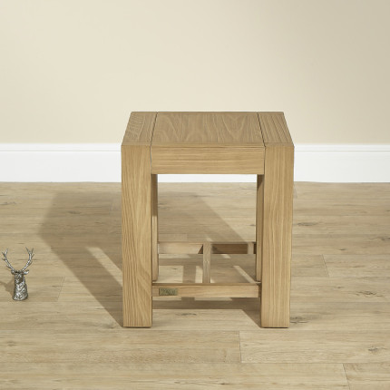 MEGÈVE – Small contemporary style stool in solid wood, 1 crossbar, FSC® certified wood