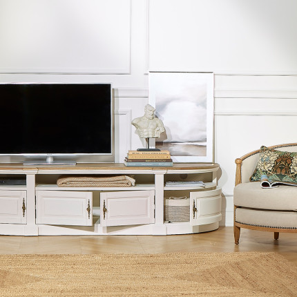 JOSEPHINE - Shabby Chic TV-Möbel, Eichenplatte, 4 Türen, FSC®-zertifiziertes Holz