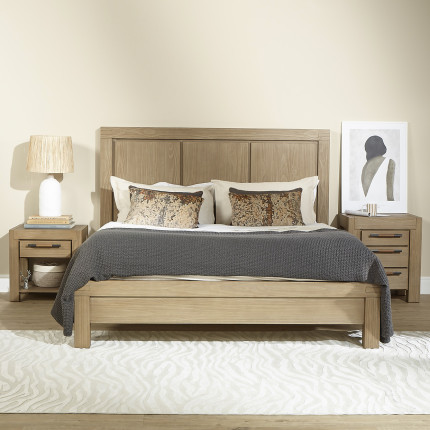 MEGÈVE – Cama de diseño moderno en madera maciza, 160 x 200, madera certificada FSC®