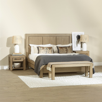 MEGÈVE – Cama de diseño moderno en madera maciza, 160 x 200, madera certificada FSC®