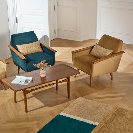 SANDER - Poltrona in stile scandinavo in legno massello, legno certificato FSC®, 1 persona