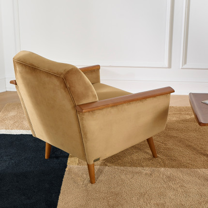 SANDER - Fauteuil style scandinave en bois massif, bois certifié FSC®, 1 personne