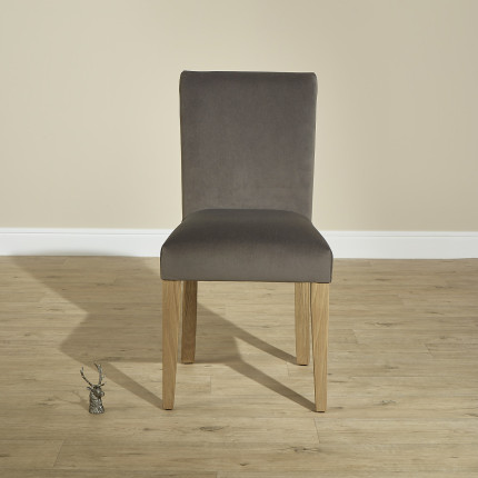 MEGÈVE – Contemporary chairs in solid wood and polyester velvet, set of 2, FSC® certified wood