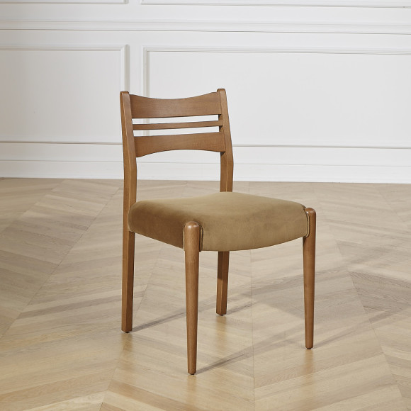 LIAM – Chaises salle à manger style scandinave en bois massif, lot de 2, bois certifié FSC®