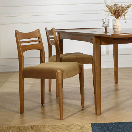 LIAM – Sillas de comedor estilo escandinavo de madera maciza, juego de 2, madera certificada FSC®