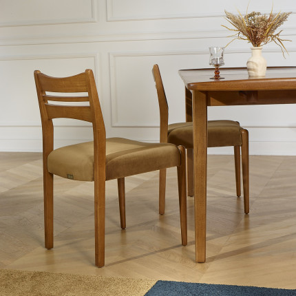 LIAM – Chaises salle à manger style scandinave en bois massif, lot de 2, bois certifié FSC®