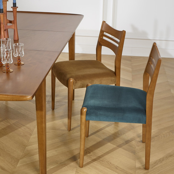 LIAM – Sillas de comedor estilo escandinavo de madera maciza, juego de 2, madera certificada FSC®