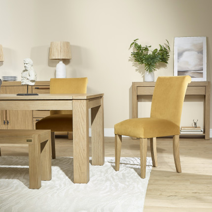 LORENZO - Contemporary oak dining table, 1 extension, 8/10 guests, FSC® certified wood.