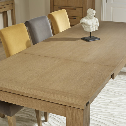 LORENZO - Contemporary oak dining table, 1 extension, 8/10 guests, FSC® certified wood.