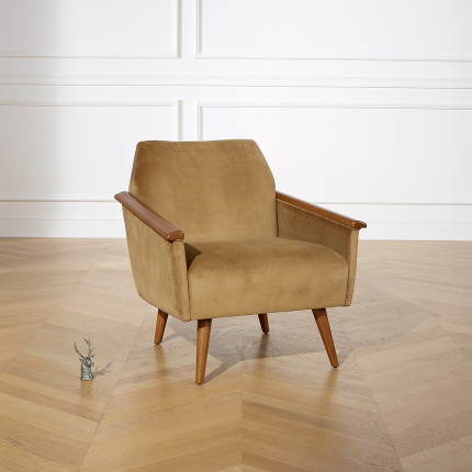 SANDER - Fauteuil style scandinave en bois massif, bois certifié FSC®, 1 personne