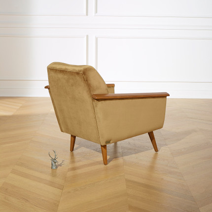 SANDER - Fauteuil style scandinave en bois massif, bois certifié FSC®, 1 personne