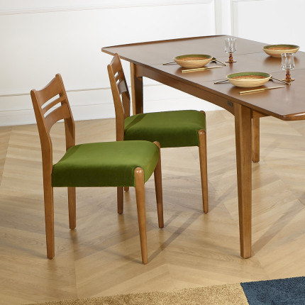 DALHIA - Extendable dining table in wood, Nordic style, 6/8 settings