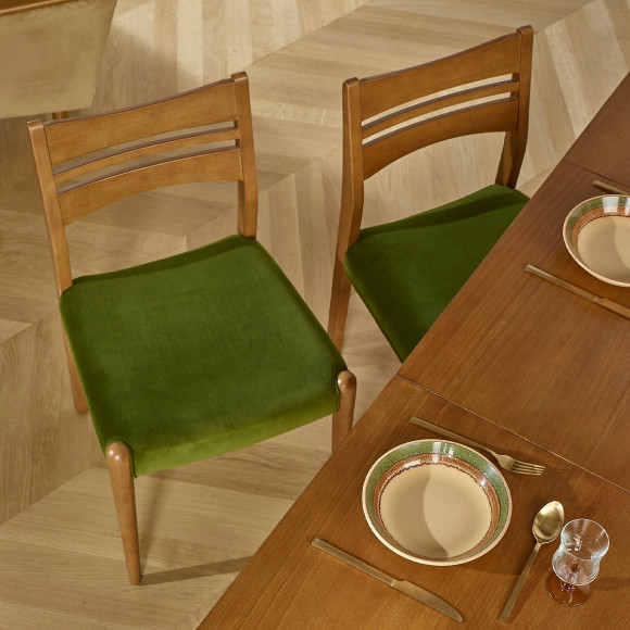 DALHIA - Mesa de comedor extensible de madera, estilo nórdico, 6/8 plazas