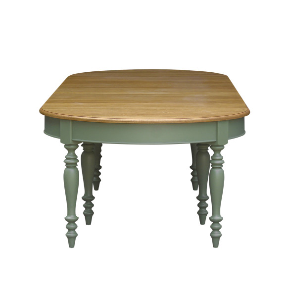 JADE – Extendable table in shabby chic style, oak top, seats 16 guests