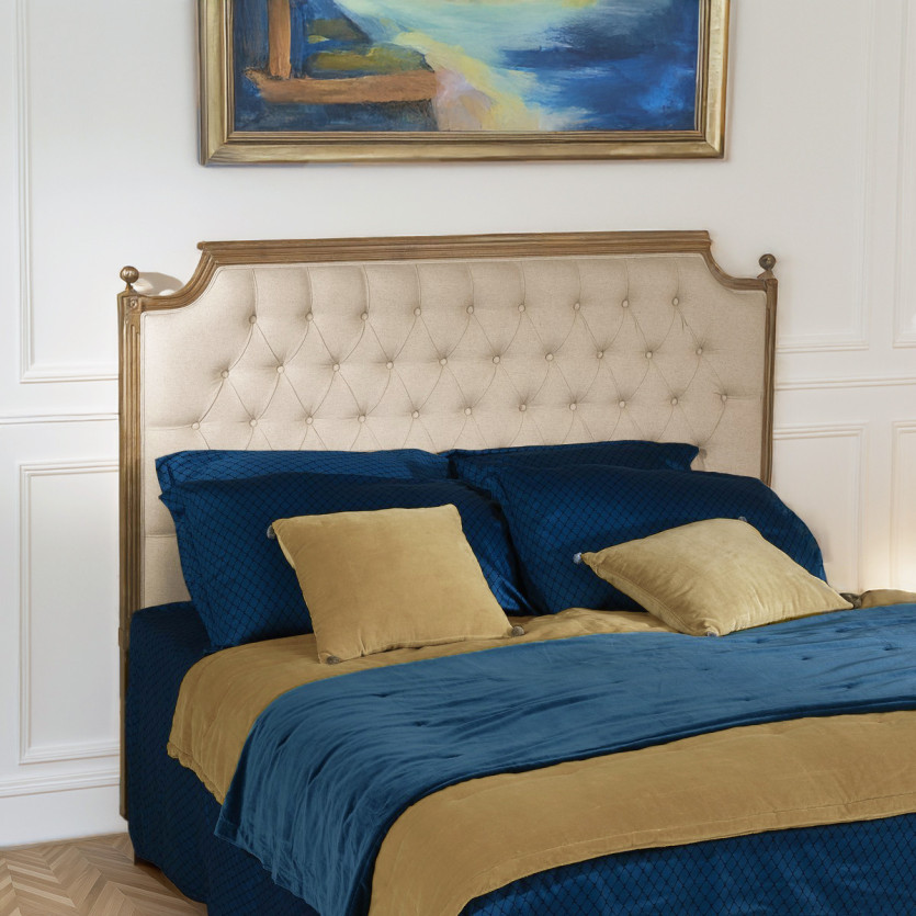 VENICE - Headboard, oak, cotton linen, 160 cm, FSC® certified wood