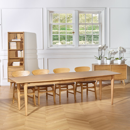 CHRISTOPHE - Mesa de comedor extensible de estilo nórdico en madera, para 8/10 comensales