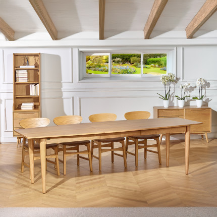 CHRISTOPHE - Mesa de comedor extensible de estilo nórdico en madera, para 8/10 comensales