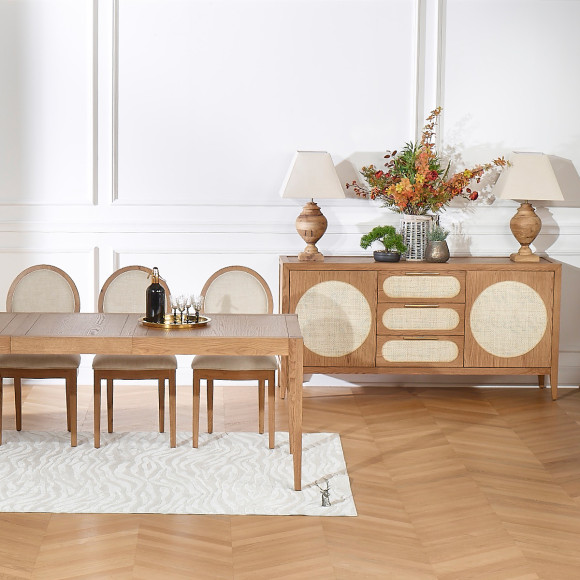 MONTANA - Buffet in rovere, stile contemporaneo, 2 porte, 3 cassetti