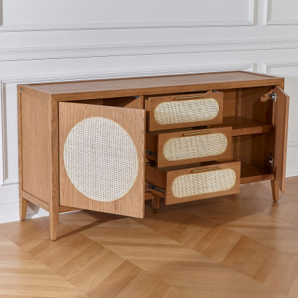 MONTANA - Sideboard aus Eiche im zeitgenössischen Stil, 2 Türen, 3 Schubladen