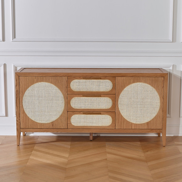 MONTANA - Sideboard aus Eiche im zeitgenössischen Stil, 2 Türen, 3 Schubladen