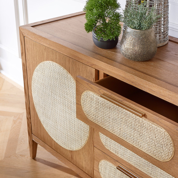 MONTANA - Sideboard aus Eiche im zeitgenössischen Stil, 2 Türen, 3 Schubladen