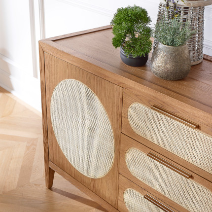 MONTANA - Sideboard aus Eiche im zeitgenössischen Stil, 2 Türen, 3 Schubladen