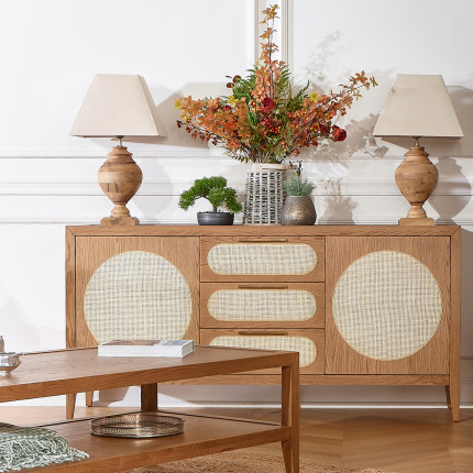 MONTANA - Sideboard aus Eiche im zeitgenössischen Stil, 2 Türen, 3 Schubladen