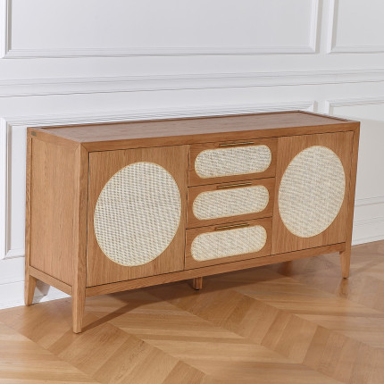 MONTANA - Sideboard aus Eiche im zeitgenössischen Stil, 2 Türen, 3 Schubladen