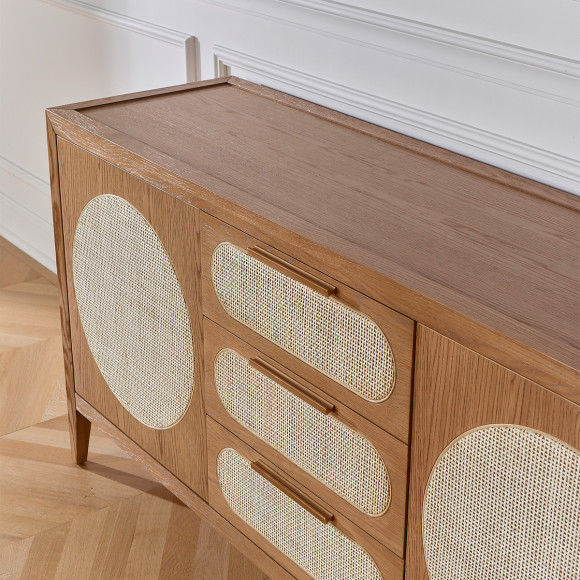 MONTANA - Sideboard aus Eiche im zeitgenössischen Stil, 2 Türen, 3 Schubladen