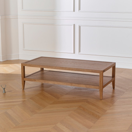 MONTANA - Table basse style contemporain en chêne, double plateau