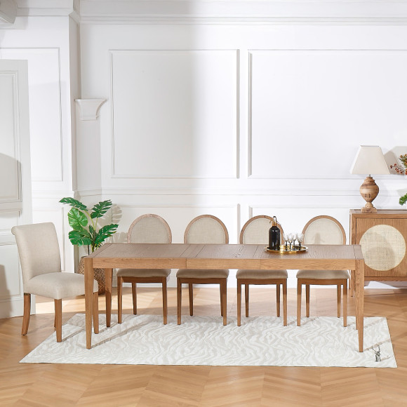 ALBA – Comfortable chairs in shabby chic style made from solid rubberwood and polyester, FSC® certified wood