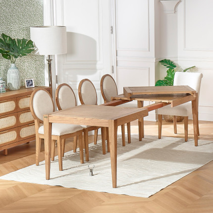 MONTANA - Table à manger extensible style moderne en chêne, 10 convives