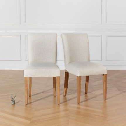 ALBA – Comfortable chairs in shabby chic style made from solid rubberwood and polyester, FSC® certified wood