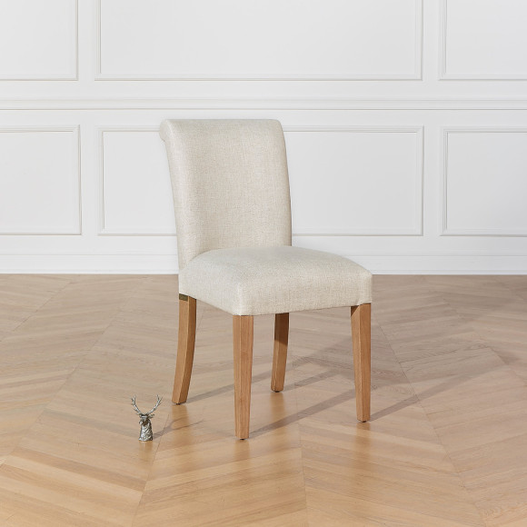 ALBA – Comfortable chairs in shabby chic style made from solid rubberwood and polyester, FSC® certified wood