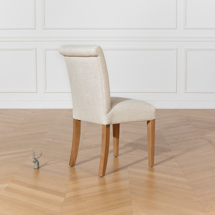 ALBA – Comfortable chairs in shabby chic style made from solid rubberwood and polyester, FSC® certified wood