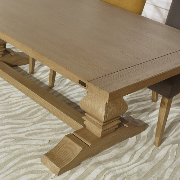 PENELOPE - Extendable dining table with 2 leaves, monastery style, solid wood, FSC® certified wood