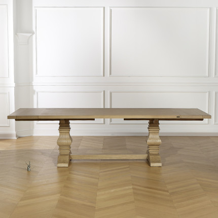 PENELOPE - Extendable dining table with 2 leaves, monastery style, solid wood, FSC® certified wood