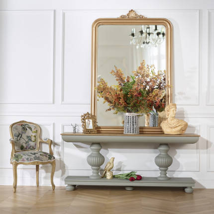 SALVADOR - Console da sala da pranzo in legno stile romantico, piano in quercia