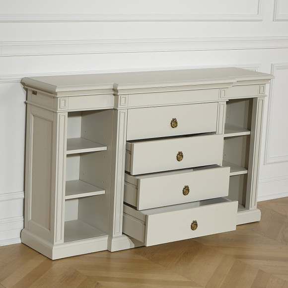 VINCENT – Classic-style entryway console, 4 drawers, 6 compartments