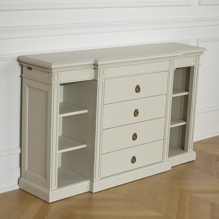 VINCENT – Classic-style entryway console, 4 drawers, 6 compartments