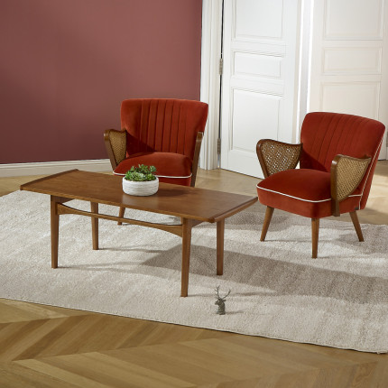 DALHIA – Nordischer Couchtisch aus Massivholz, Nussbaum-Finish